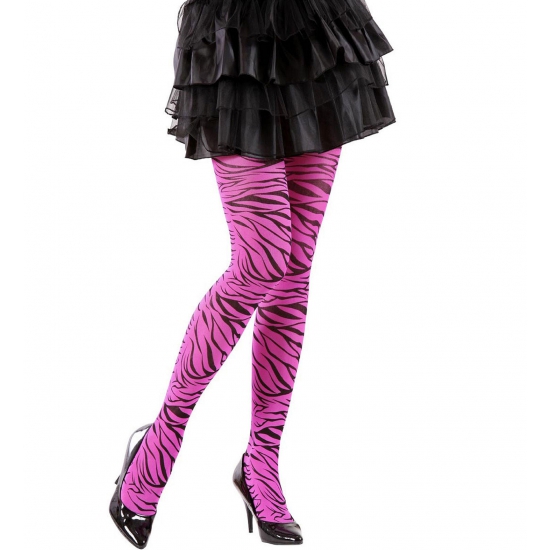 Fel roze legging met zebra print
